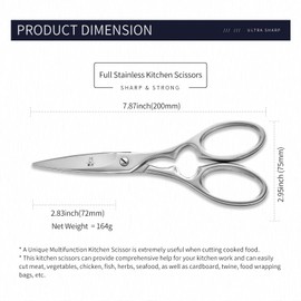 Malang -Japanese steel Kitchen scissors Heavy Duty Sharp Blade - Vegetable, Meat, Pizza Scissors - Food Stain Resistant