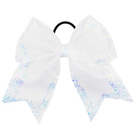 Rex Standard AH004 Hair Rubber Hair Accessories, Ribbon, Glitter, Cute, Kids, Girls, White