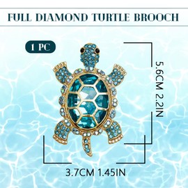Irikdescia Crystal Diamond Tortoise Brooch, Enamel Turtle Pin, Jewellery for Decorating Clothes, Hat Bag, Fashionable Gift For Sisters Friends, Green