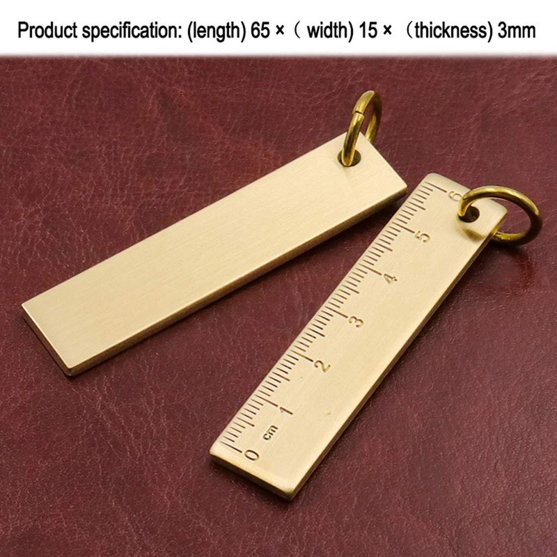 BIlinli 6cm Small Copper Ruler 3mm Thickened Brass Metal Ruler