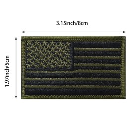 4Pcs USA American Flag Patches, Hook and Loop Embroidered Armband Flag Tactical Patches for Backpacks Hat Clothing Jackets. (Light Black US Patch)