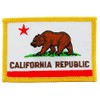 California State Flag Rectangle Embroidered Patch, with Iron-On Adhesive