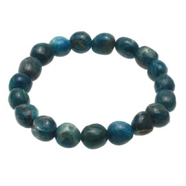 Blue Apatite Crystal Bead Bracelet