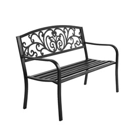 Gardeon Patio Chairs Outdoor Garden Bench Seats Metal-Black