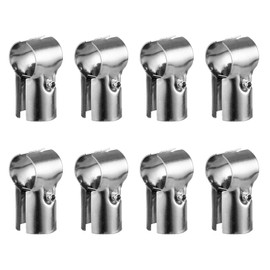 Acrux7 8 Pack 1-1/4" x 1-1/4" End Rail T Clamp, Stainless Steel Fence T Clamp Chain Link Fence Parts T Pipe Connector for 1-1/4" (32mm) OD Pipe (Bolts and Nuts Included)