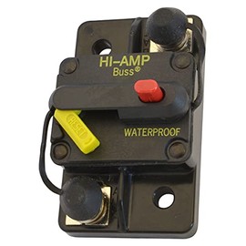 Bussmann CB285F-50 Weatherproof Marine Rated High Amp Type III Flush Mount Circuit Breaker (50 Amp), 1 Pack