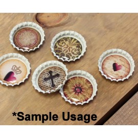 Bottle Cap Inc 6 Decorative PARIS PASSPORT 1 Inch Epoxy Stickers for Magnets & Pendants *