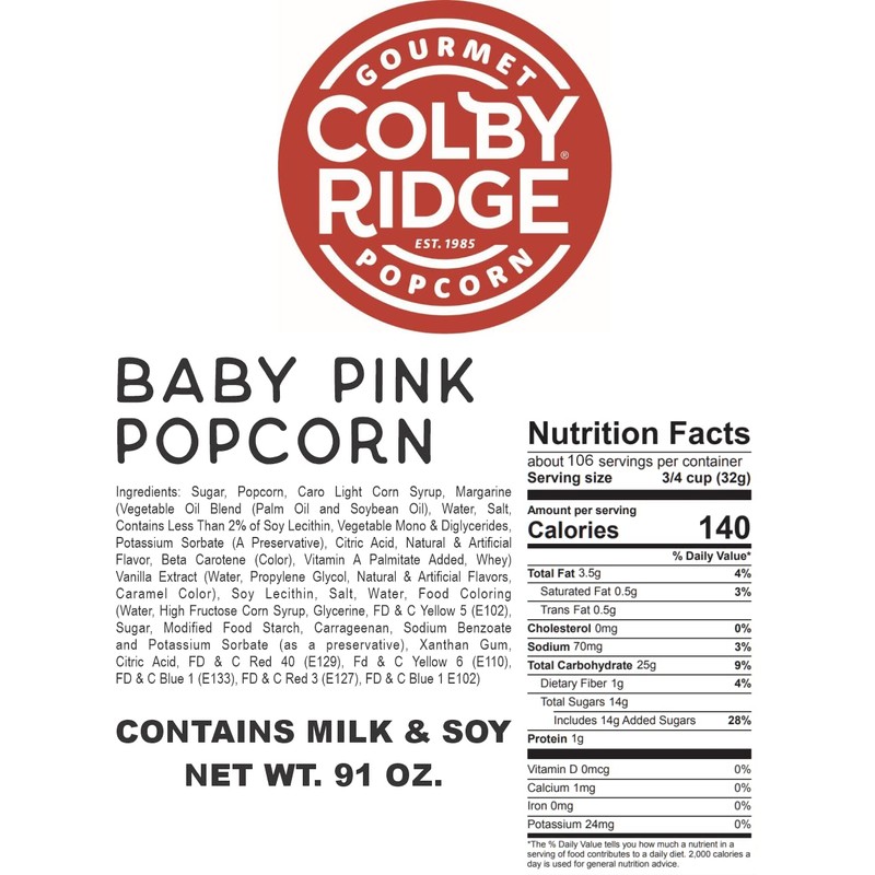 Colby Ridge Gourmet Craft Popped Gluten Free Popcorn Bulk Sized