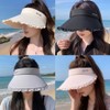 Other Frill Sun Cap Summer Women's UV Protection Hat Golf Running, SN. Frill Sun Cap Black + Chin Tightening Strap / 기타 프릴 썬캡 여름 여성 자외선차단 모자 골프 러닝, SN.프릴썬캡 블랙+턱조임끈