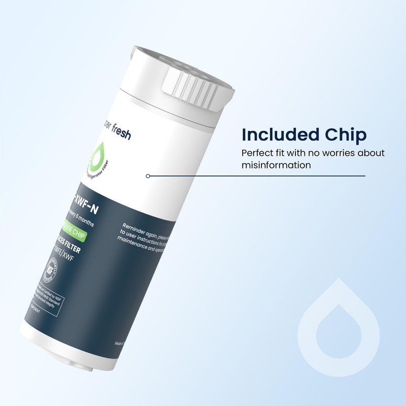 GLACIER FRESH Water Filter Compatible with XWFE (Built-in CHIP), Replacement