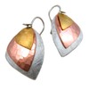 Solid 925 Silver and Copper Triple Drop Earrings