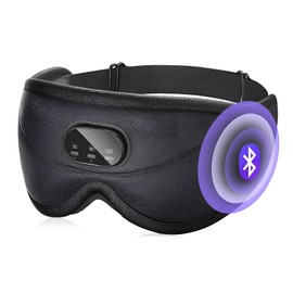 UOEPOWA Sleep Headphones Bluetooth 5.3 Headband for Travel Office, Breathable Sleeping Headphones Eye Mask with Memory Foam, 8 White Noise, Wireless Music Mask for Side Sleepers, Gifts for Men Women