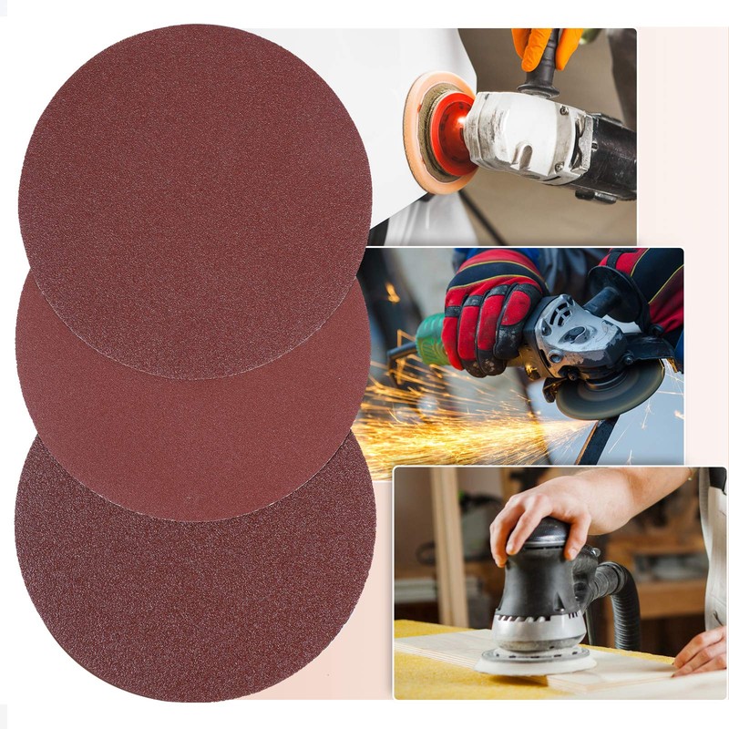 150mm Sanding Discs (60/100/150/320/600 Grits), 50 PCS Hook and Loop