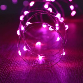 XINKAITE - Cadena de luces LED impermeables, cadena de luces de hadas estrelladas para interiores y exteriores, decoración de bricolaje en el hogar, fiestas de Navidad (3 metros, rosa)