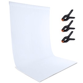 Zdada White Backdrop Screen Background， 5x7ft White Collapsible Background Photography，Washable Polyester Photography Backdrop for Photo Studio, Live Streaming, Zoom Meeting, Gaming (Backdrop Only)