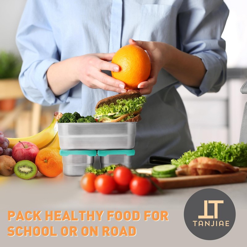 Tanjiae Stainless Steel Lunch Containers for Kids | Leak Proof