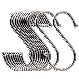 10PCS Stainless Steel S Hook - S Shaped Heavy Duty Hanging Sturdy Metal Hooks for Clothes & Towel - Hanging Hangers Hooks with Round Ball Ends for Home Kitchen, Workshop and Bedroom