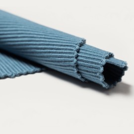 LINUM Plain Pack of 2 Placemats for Dining Table 35 x 46 cm 100% Ribbed Cotton Machine Washable Deep Sea Blue