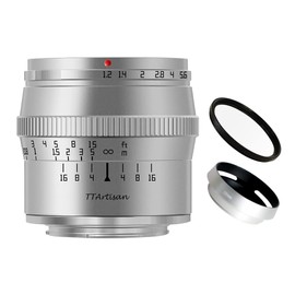 TTArtisan 50mm F1.2 APS-C Manual Focus Large Aperture Fixed Focus Lens Silver for Panasonic/Sigma/Leica L-Mount Cameras T TL TL2 CL FP