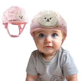 Domayllay Baby Helmet for Crawing Walking,Soft Infant Safety Helmet,Baby Helmet 1-2 Years for Anti-Fall Head Protector,Adjustable, Breathable Toddler Helmet (Beige Rabbit, Large)