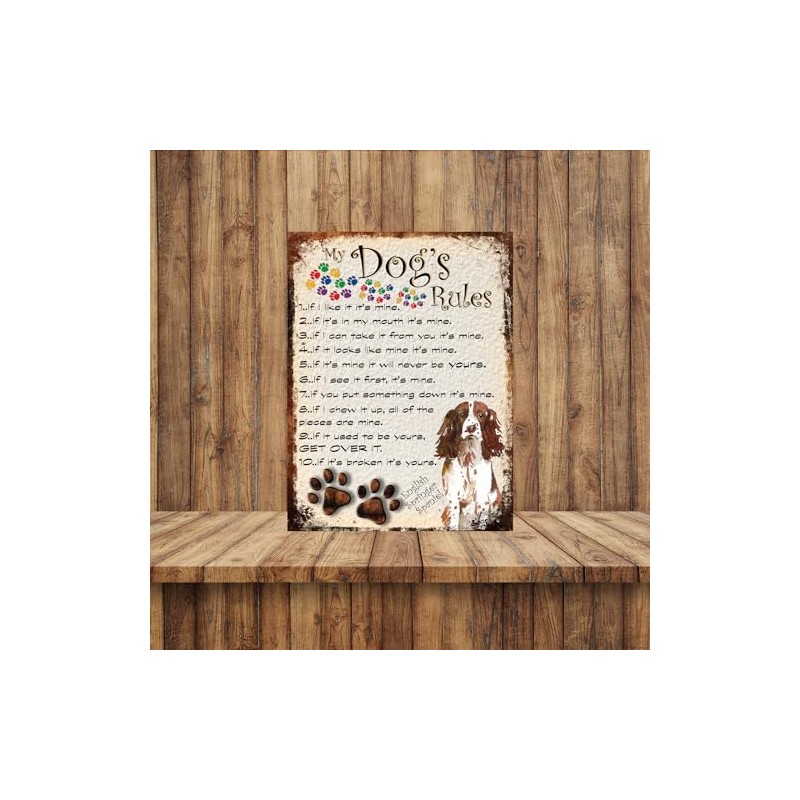 Shawprint MY DOG'S RULES RETRO STYLE METAL TIN SIGN/PLAQUE (427DRS)