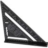7 Inch Triangular Ruler Aluminum Alloy Metric Protractor Layout Measuring Tool for Engineer Carpenter Black