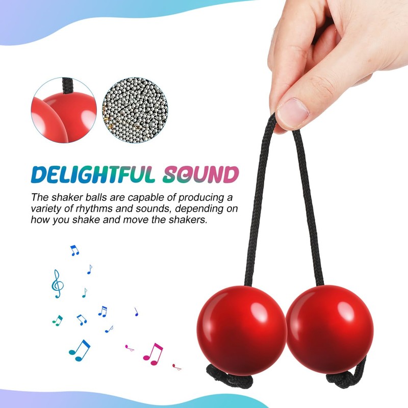 Alasum 2pcs Aslatua Rhythm Ball Handshaker Beginner Hand Percussion Instrument
