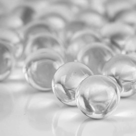 CYS EXCEL X-Large 1" Clear Glass Marble Gemstone Vase Fillers (1 LB) | Multiple Color Choices Glass Marble Beads | Decorative Mosaic Gem Pebbles | Aquarium Rocks Floral Supplies (Approx. 18-25 PCS)