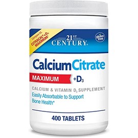 21st Century 21st Century Calcium Citrate + Vitamin D Caplets - 400 ct, Pack of 6