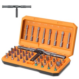 Criacr Upgraded 42 in 1 Magnetic Screwdriver Set, Ratchet Handle Screwdriver Set, Storage Case, Magnetic Bits, Rotatable Ratchet Handle for DIY, Electronics, Furniture for Christmas Gifts