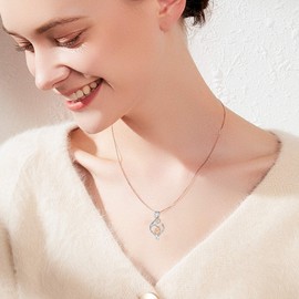 URMWMOO S925 Sterling Silver Always My Mother Forever My Friend Infinity Love Heart Pendant Mother Daughter Necklaces Mothers Gift Jewelry for Women Mom