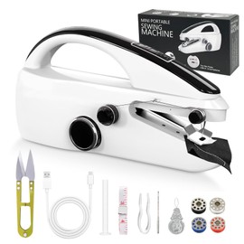 Portable Sewing Machine, Easy to Use, Mini Portable Electric Sewing Machine for Beginners with Two Speeds with Complete Accessories Kit, Suitable for Family Travel and DIY