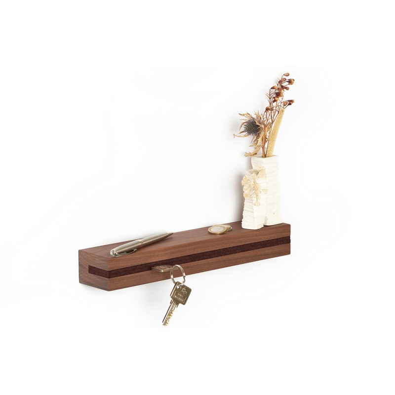 Buchenbusch urban design Key Rack Walnut, Felt Insert Coffee Brown