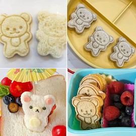 Sandwich Bread Cutters for Kids 4 Pcs (Small Size 2 Inch) Lunch Sandwich Bread Mold Cutters,Cookie Cutters Set,Bread Sandwich Maker Bread Shape Cutters Squirrel Whale Seal Shape for Kids Boys Girls