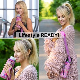 Made Easy Kit Water Bottle Carrier Insulated Neoprene - Adjustable Padded Shoulder Strap - Sling Pouch for Glass Bottle, Stainless Steel Tumbler - 5 Sizes (Teal, Tall Large)