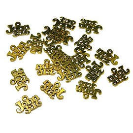 20 John 3:16 Chrisitan Bible Verse Antiqued Charms for Easter Christmas Sunday School Faith Jewelry Making (Antique Gold)
