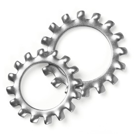 FOMGIIN Pack of 15 M6 Tooth Washer Lock Washers, 304 Stainless Steel External Toothing Serrated Washers, Tooth Washers Clamping Discs Spring Washers, Size Assortment for Screw Attachment