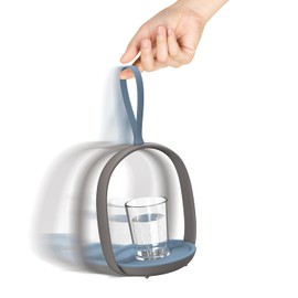 amzWOW Gravito Non-Slip Drink Carrier - No Spill Cup Holder for Seniors & Mobility Impaired - Perfect for Coffee, Tea, & Hot Drinks - Durable, Compact & Easily Maneuverable Drink Carrier (Dark)