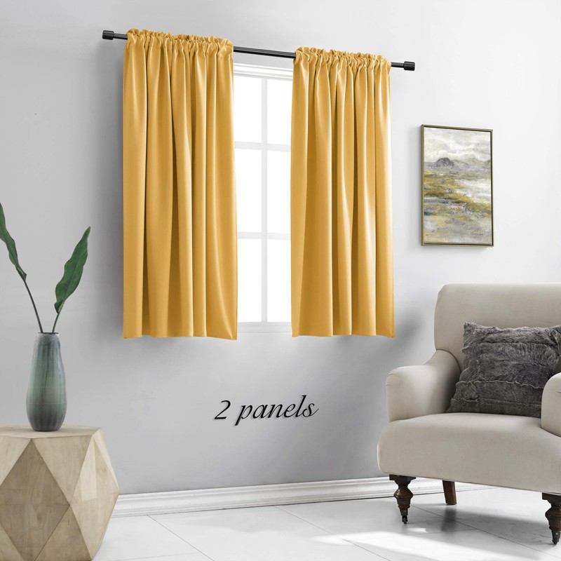 DONREN 48 Inch Length Short Curtains for Kitchen - Small