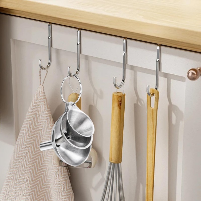 3PCS Stainless Steel Funnel Set – Metal Funnels with Handle
