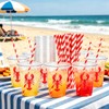 50Pcs 12 Oz Crawfish Plastic Cups with Lids & Straws
