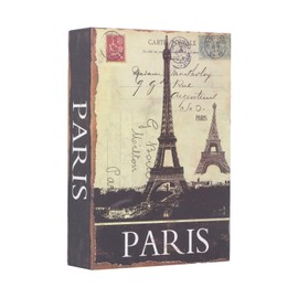 Tissting Book Safe with 2 Keys, 22 x 15 x 4.5 cm Paris Tower Real Pages Book Safe Hidden Lockable Book Safe Storage Box for Cards Cash Jewellery
