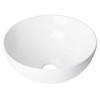 11 Inch Round Bathroom Sink Above Counter, Small White Ceramic