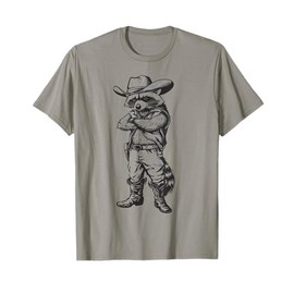Vintage Raccoon Cowboy Cowgirl Trash Panda Western Country T-Shirt