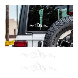 Norkmdi Snow Mountain Car Sticker, 2PCS Vinyl Waterproof Vehicle Mountain Graphic Badge Decal for Window Trunk Tailgate, Automotive Exterior Decoration Accessories, Universal Fit (White)