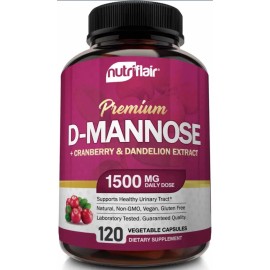 D-mannose 1500mg Nutriflair 120 Cápsulas Hecho En Usa Sabor Sin Sabor