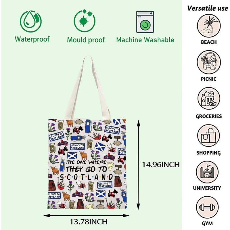 FOTAP Scotland Tote Bag Gift Edinburgh Gift Scotland Handbag Bag