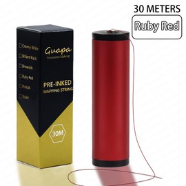 Multiple Colors 100 Feet Microblading Cottony Thread Pre-Inked Eyebrow Mapping String for Henna Tinting and Permanent Makeup with Allergen-Free in 30 Meters per Box (1PC-Ruby Red)