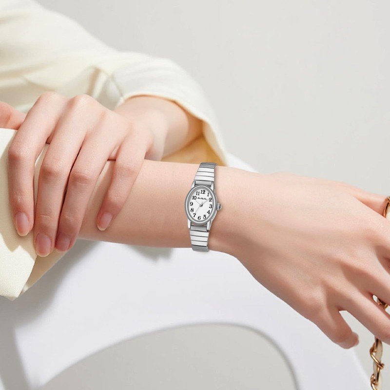 BOSHIYA Small Gold Watches for Women Easy Reader Analog Ladies