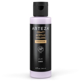 ARTEZA Craft Acrylic Paint, A402 Lilac, 4fl oz (118 ml) Bottles, Water-Based, Blendable, Matte Acrylic Paints for Art & DIY Outdoor Projects on Glass, Wood, Ceramics, Fabrics, Paper & Canvas